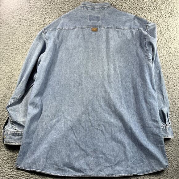 VINTAGE KIEL CENTER ST LOUIS BLUES DENIM SHIRT MENS 2XL BUTTON UP Y2K COTTON - Picture 10 of 11